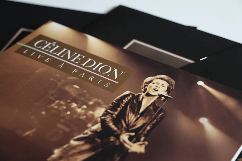 Céline Dion Live à Paris en vinyle, détail de la pochette